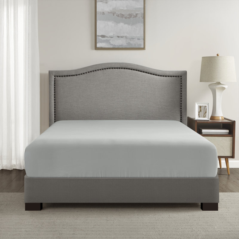 Draps et taies d'oreiller rafraîchissants, drap-housse en microfibre, gris uni