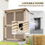 Remise de jardin en bois 50 po x 26 po x 66 po, remise à outils avec tablettes, naturel-122574456