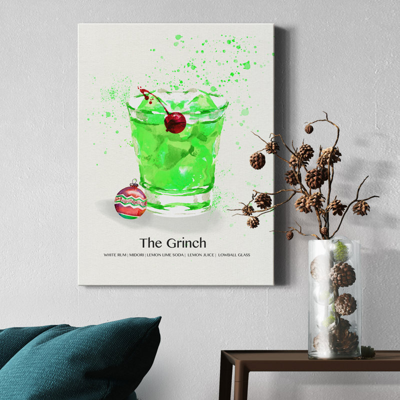 The Grinch Cocktail - Impression sur toile tendue, H 48 po x l 32 po x P 1 po
