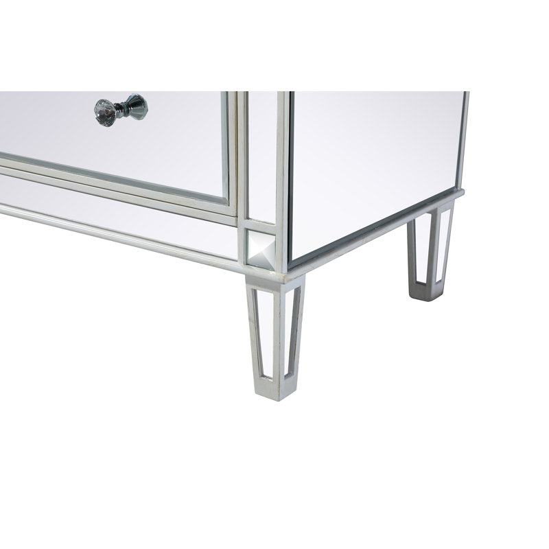 Commode double l 6 po SPARKS, Miroir / blanc antique