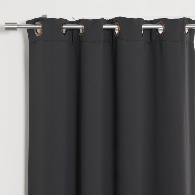 Flame Retardant Thermal Insulated Blackout Curtain, 52" W x 84" L, Dark Gray