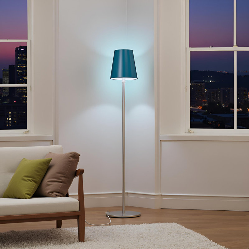 13cm H Metal Lamp Shade, Cyan Blue