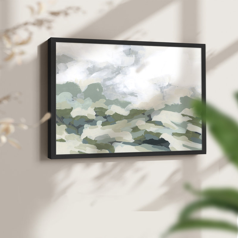 Verdant Hillside II - Reproduction encadrée - Restickable, H 11 po x l 14 po, Noir
