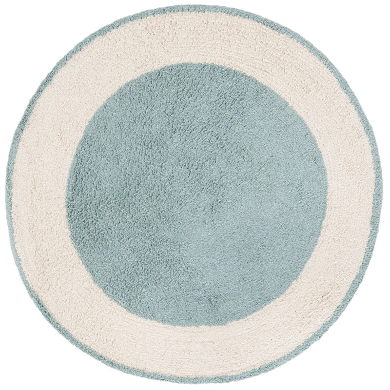 Tapis ivoire / turquoise Easy Care 220, Rond 3 pi