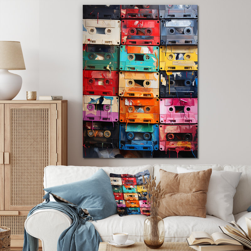 Varenna Cassette Tapes Unwound Secrets II, reproduction d'art sur toile, H 20 po x l 12 po x P 1 po, Toile tendue