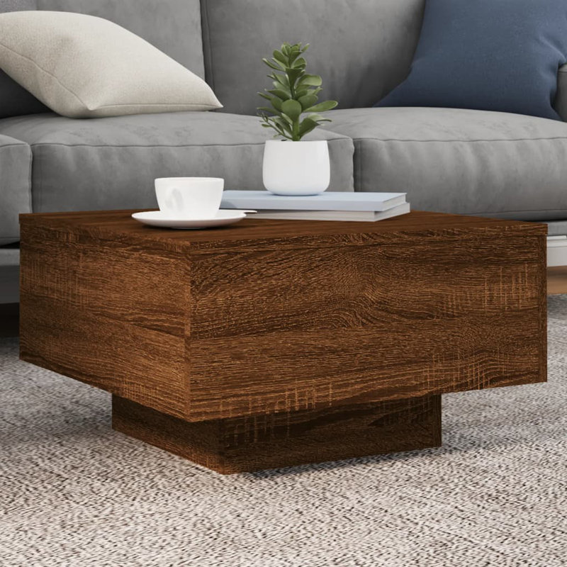 Bronda Four Leg Coffee Table, 31cm H x 55cm W x 55cm D, Brown Oak