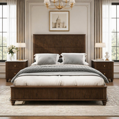 Solid Wood Bed Frame,with Headboard