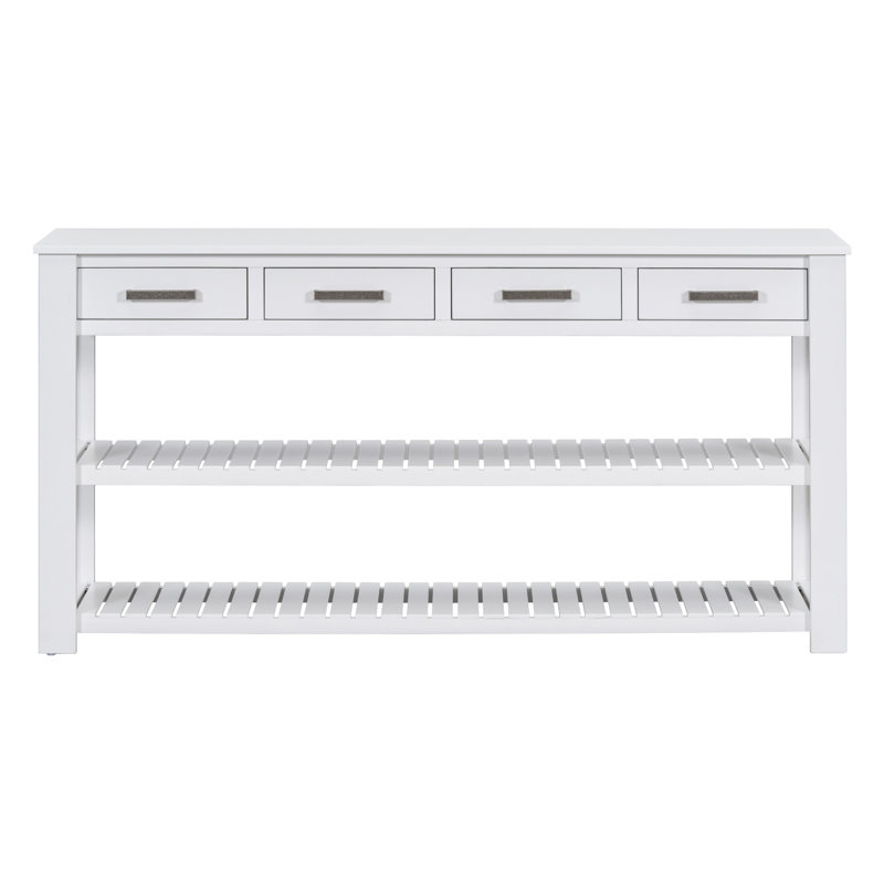 Console U_Style avec 4 tiroirs et 2 tablettes, Blanc