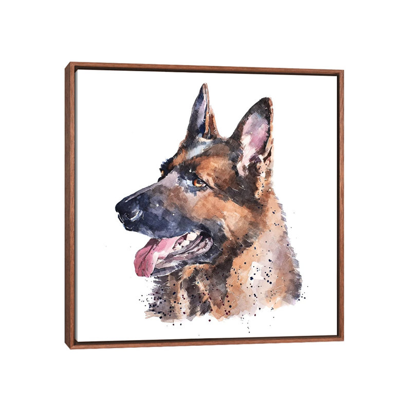 « German Shepherd I » par Edwatercolours-impression, Pas de tapis, H 26 po x l 26 po x P 1,5 po