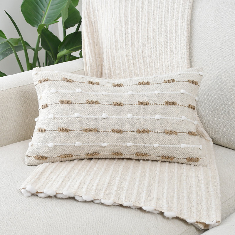 Housse de coussin 100% coton India Chic, Rectangulaire H 12 po x l 20 po