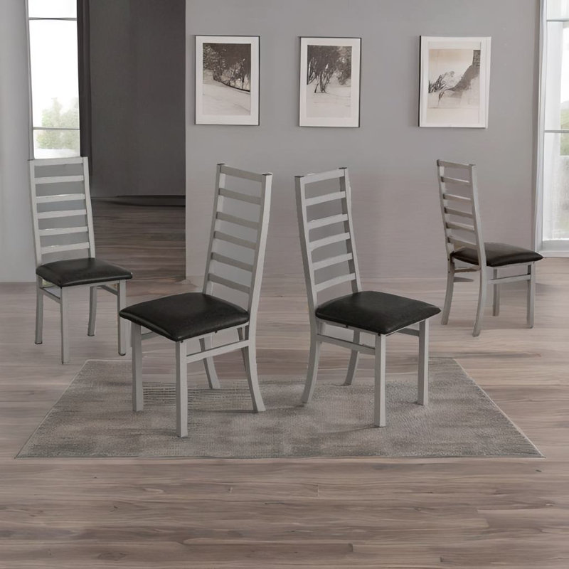 Metal Dining Chairs Set Of 2, Gris, 4