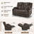 Electric Reclining Loveseat Sofa with Heat and Massage, Cup Holders, USB Charge Port-441978747