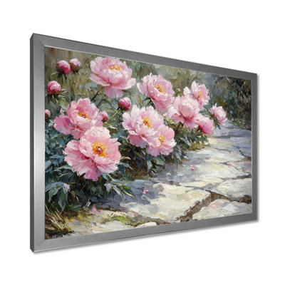 Art mural sur toile, "pivoines sur le chemin du jardin II"