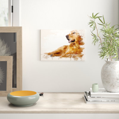 Golden Retriever Dog - Wrapped Canvas