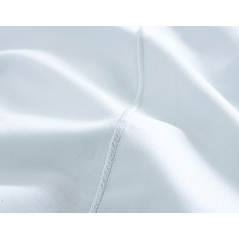 Luxury 800 Thread Count 100% Cotton Satten Flat Sheet, White, UK King - DE 150 x 200 cm