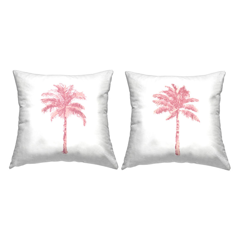 Ensemble de coussins décoratifs Modern Modern Palms Summer Print par Kristen Drew (ensemble de 2)