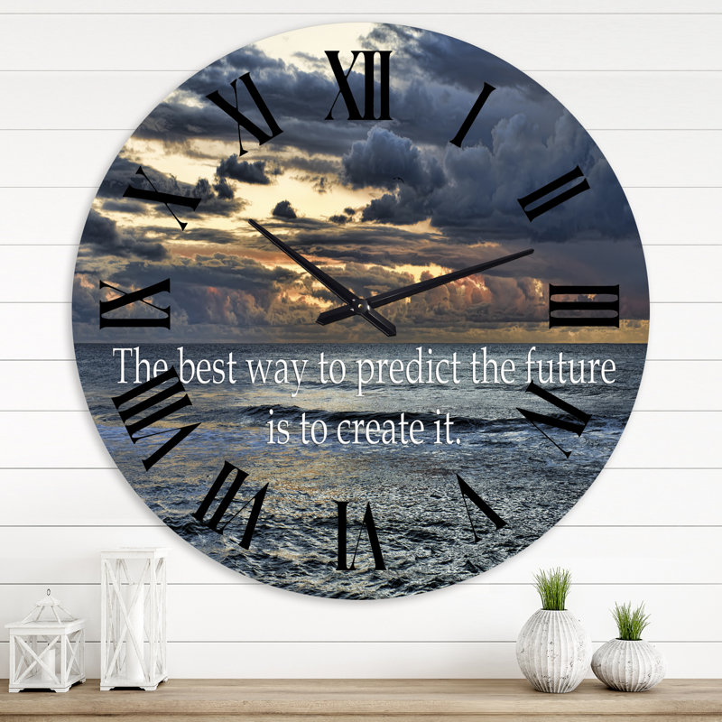 La meilleure façon de prédire l'avenir est de le créer - horloge murale nautique et côtière, Grand