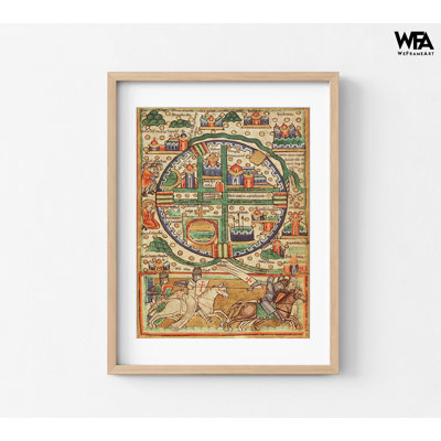Antique Map Of Jerusalem, Colorful Map Poster Print, Rustic Biblical Area Map Print, Religious Wall Decor, Christian Family Art
