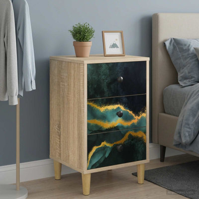 36cm W Engineered Wood Bedside Table