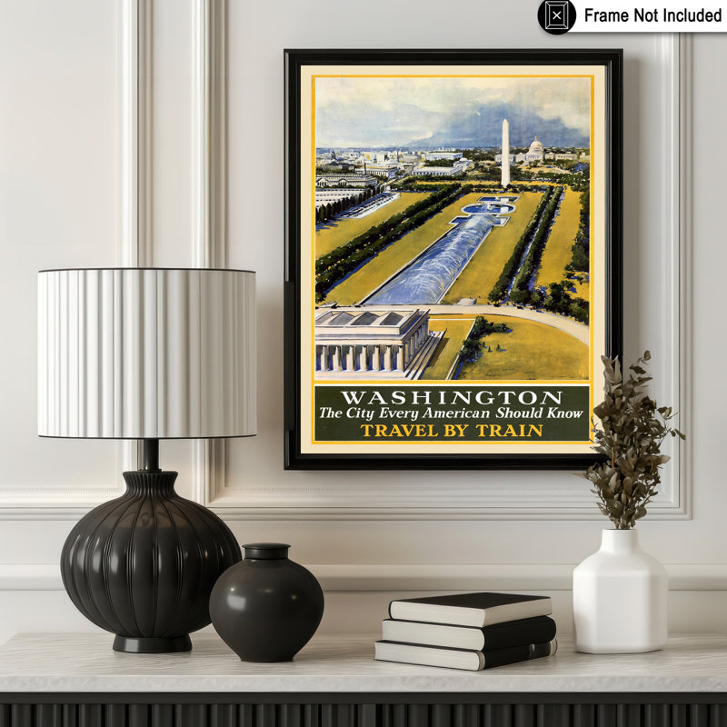 Voyage en train à Washington, Sans cadre, Affiche, H 12 po x l 16 po