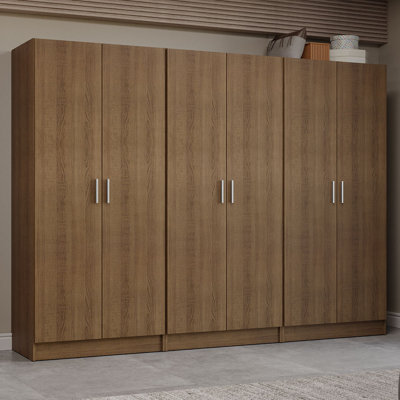 Latitude Run® 6 Doors Storage Cabinet with Ample Shelves Space 94"L Utility Armoire Closet Entryway and Bedroom Organization Unit