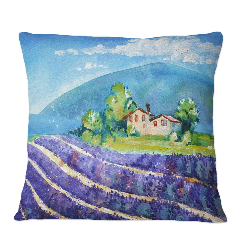 Coussin décoratif imprimé champêtre, 16 po x 16 po