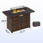 Ensemble de conversation en osier pour 4 personnes avec foyer et table d'appoint Kisner-103896395
