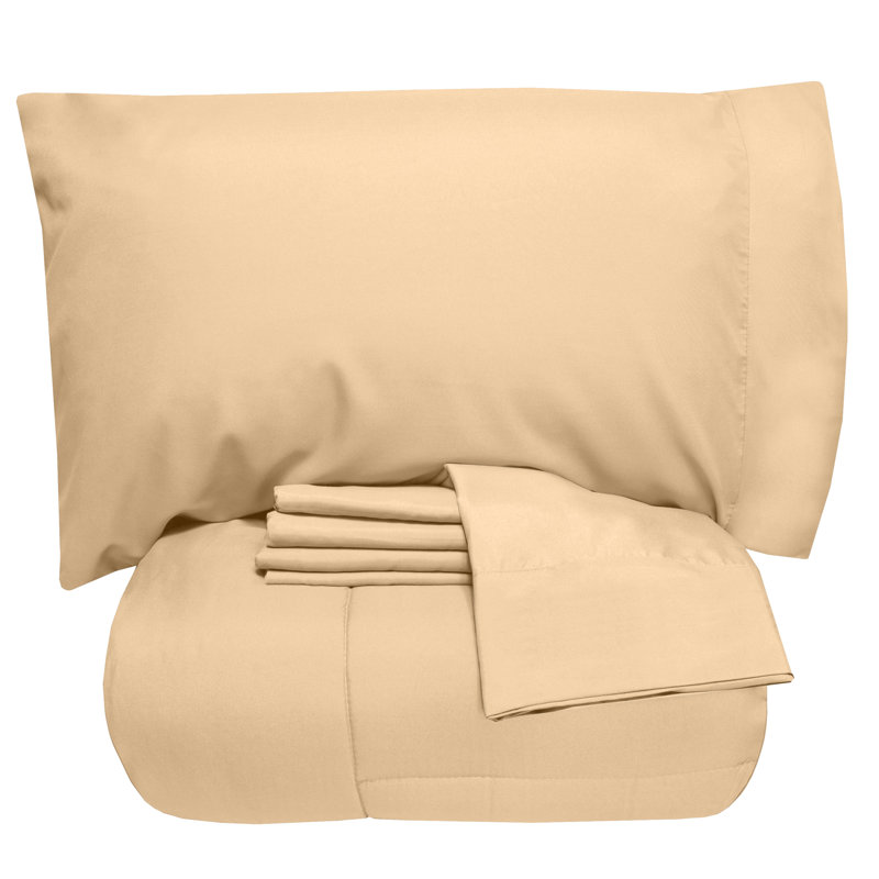 Full Camel Microfiber Down Alternative Bed in a Bag Set
