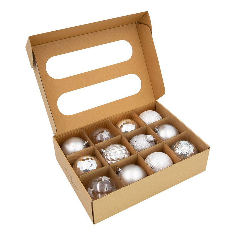 10cm Solid Colour Shatterproof Bauble, Silver