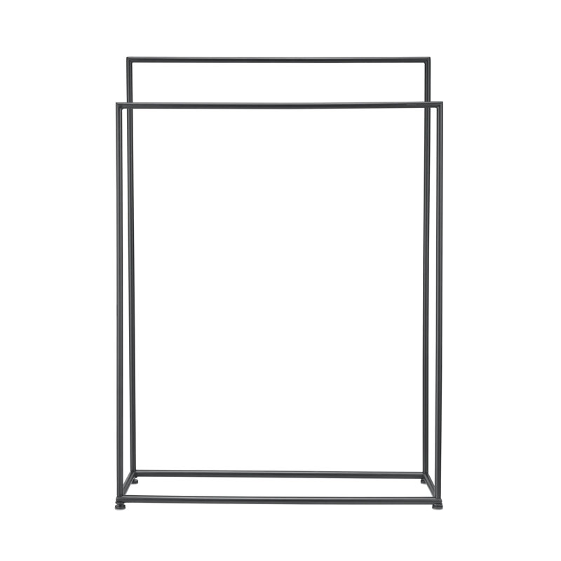 MODO Free Standing Towel Rack - Brushed Stainless Steel, Black Powder Coated Stainless Steel
