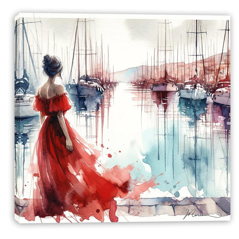 «Harbor Reflections», art mural sur toile tendue, H 20 po x l 20 po x P 1,5 po