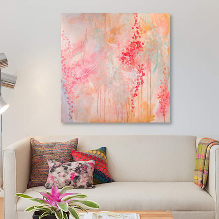 « bubble bain », impression sur toile tendue, H 12 po x l 12 po x P 0,75 po, Pas de tapis, Toile tendue