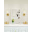 Armoire de salle de bain moderne avec miroir, armoire de rangement murale avec tablettes ouvertes, armoire à pharmacie imperméable avec décor doré, organisateur de meuble-lavabo compact pour la salle de bain