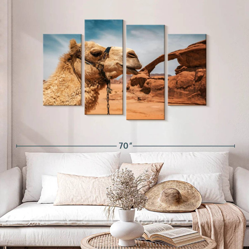 Brampt Camel In Wadi Rum Desert, 32" H x 52" W