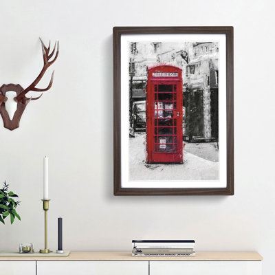 A Red Telephone Box In Abstract - Single Picture Frame Painting