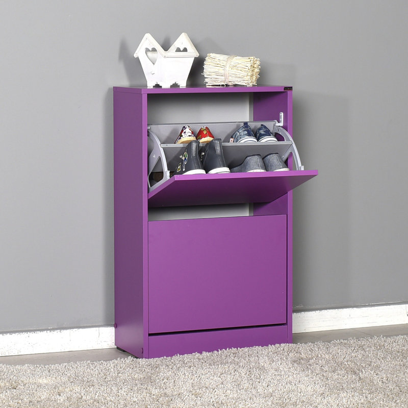 Baneen 8 Pair Shoe Storage Cabinet, Purple
