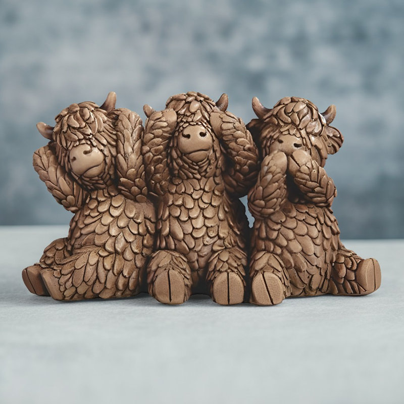 Figurine 6,25 W 3 Highland Cows