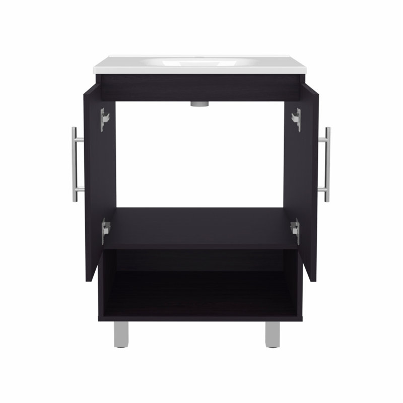 Meuble-lavabo autoportant avec portes doubles