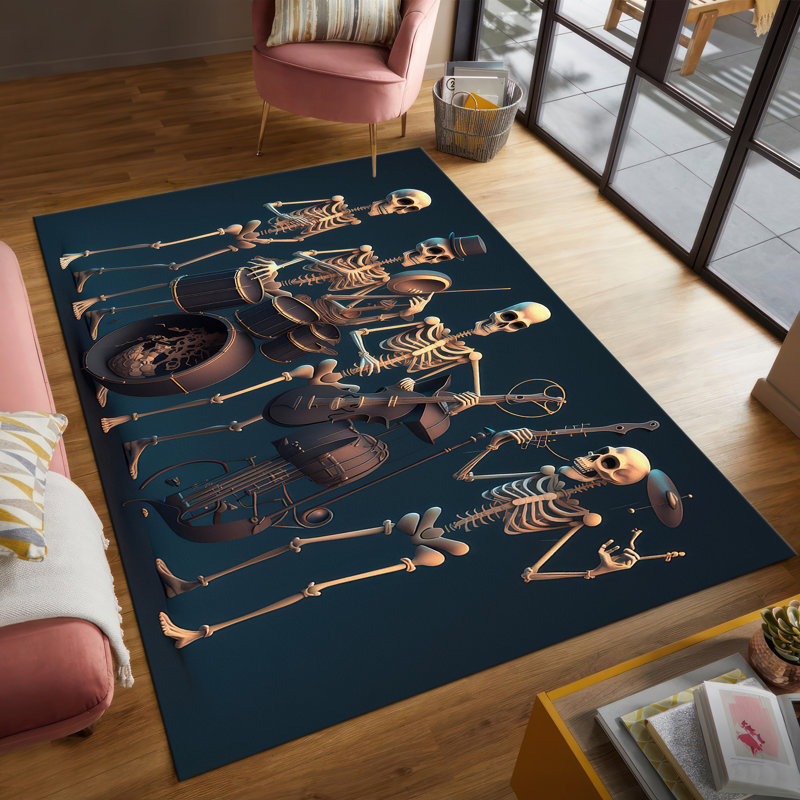 Large Geometric Pattern Non Woven Soft Type Printed Rug with Vibrant Shades Ideal for Home Decor, Rectangle 5'11" x 9'2"