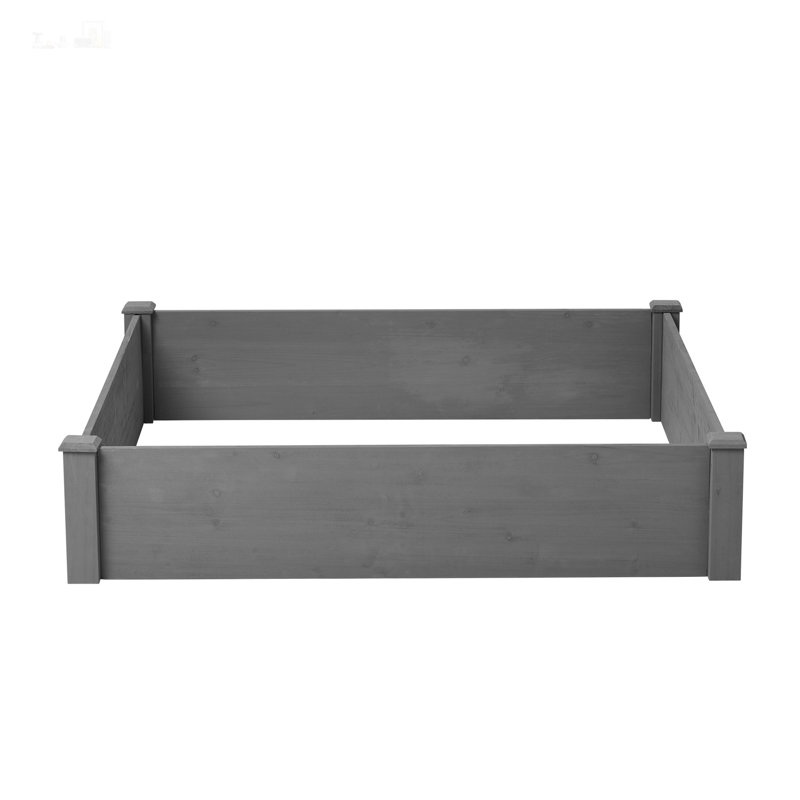 Boîte à fleurs en bois pour jardin surélevé 48 x 48 x 10 po, assemblage facile sans outil pour un jardinage efficace