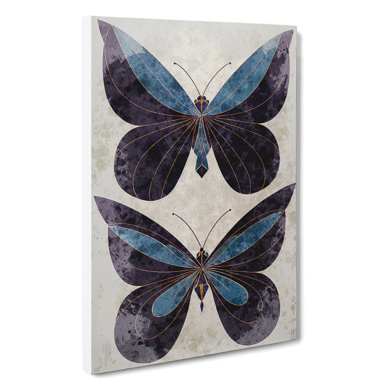 Watercolour Butterflies No.2 - Wrapped Canvas, 60cm H x 40cm W x 3cm D