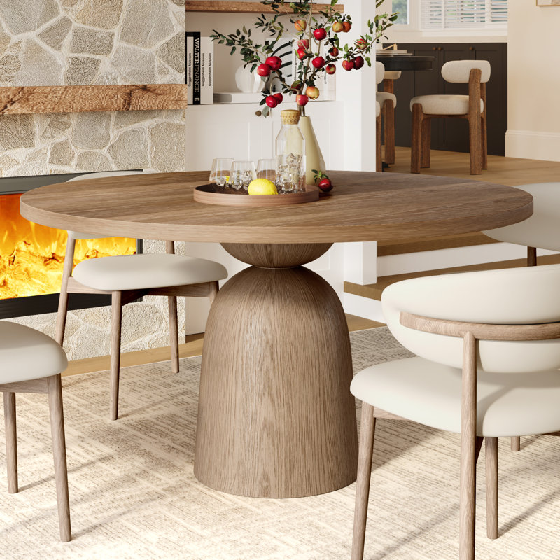 Ensembles de table de salle à manger 3/7/7 pièces Mid-Century en bois massif avec chaises rembourrées confortables