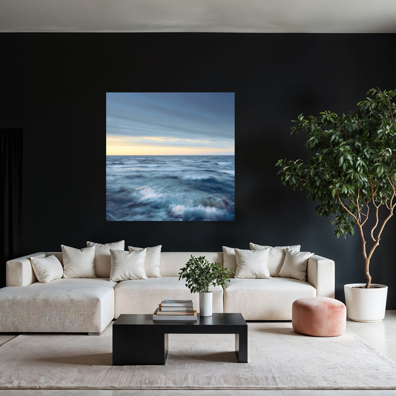 Vagues du lac Supérieur, marine, art de la nature tranquille et côtier, H 48 po x l 48 po