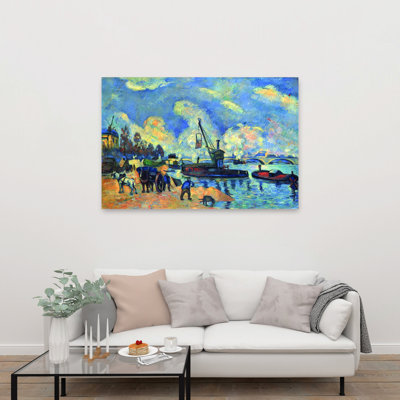 La seine à Bercy, reproduction d'art classique de cheval sur une plage contemporaine