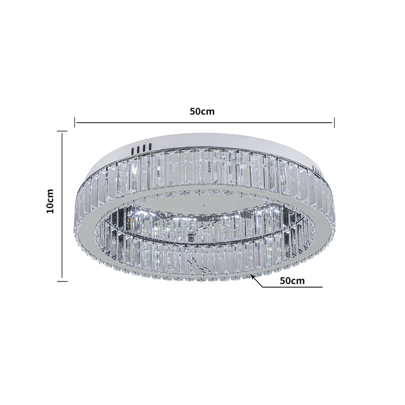 Crystal LED Semi Flush Mount