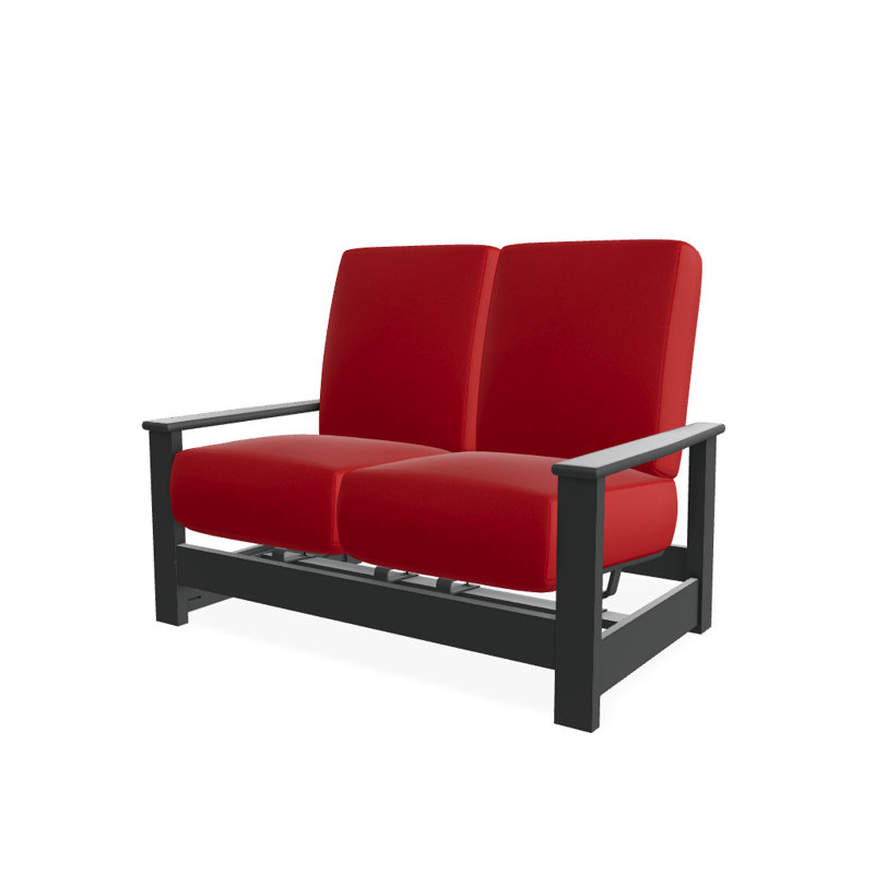 Leeward 56.5'' Wide Loveseat with Cushions, Graphite, Red 1A