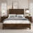 Solid Wood Bed Frame with Tall Headboard-218752410-218752409