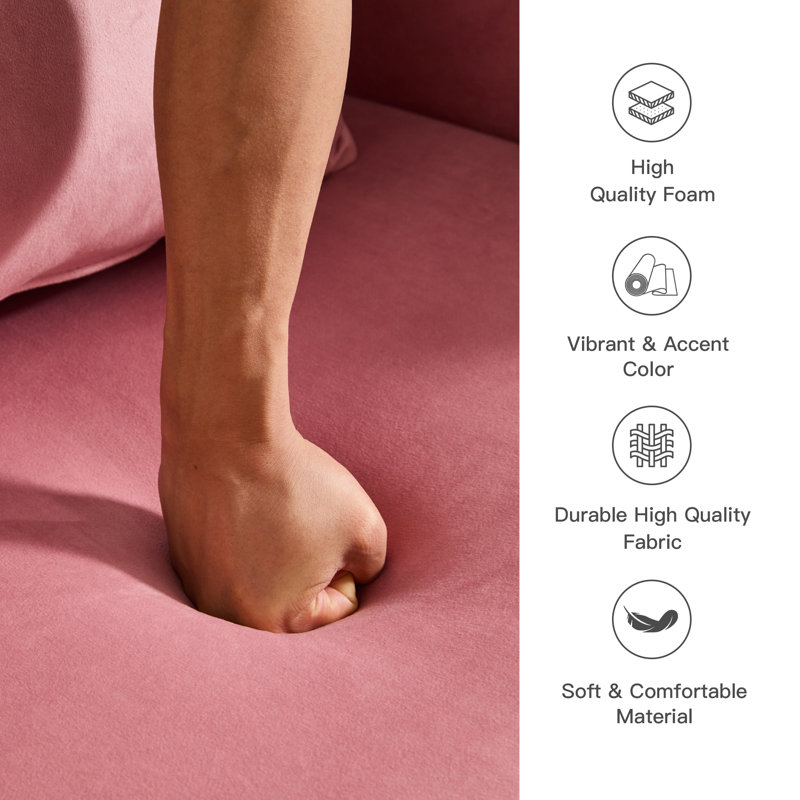 Chaise d'appoint avec repose-pieds, Velours rose