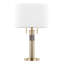 Lampe de table 27 po en métal doré et lin blanc Trophy 