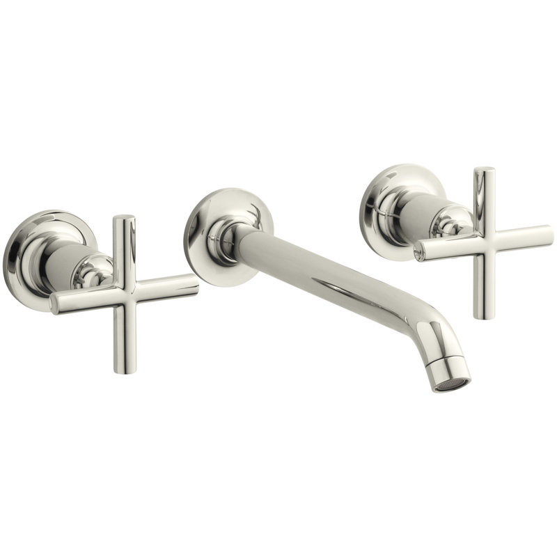 Robinet de salle de bain mural Purist, Nickel poli éclatant